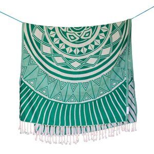 Salt Rag Beach Towel - "Green Island Rag" [Sand Free Turkish Beach Towel]